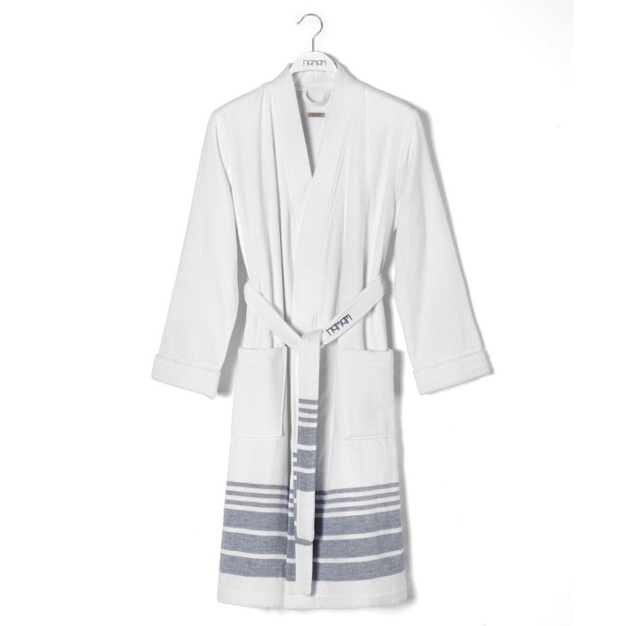 Халат Hamam "Marine Striped", S-M, бело-синий