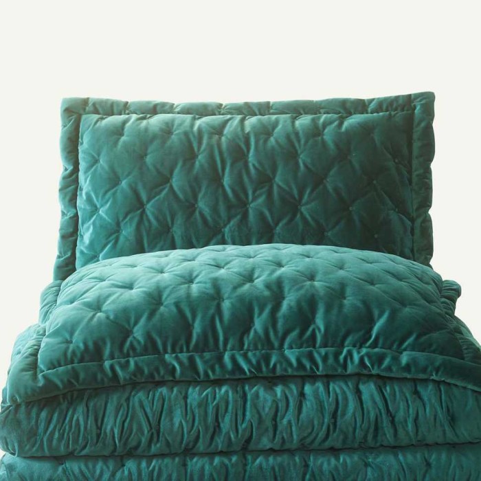 Покрывало Arya бархат "Ansel", 250x260 см, темно-бирюзовый