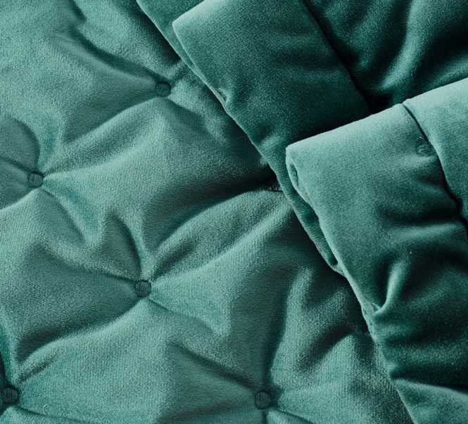 Покрывало Arya бархат "Ansel", 250x260 см, темно-бирюзовый