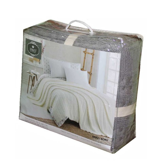 Плед Do&Co вязаный "Dante", 160x220 см, коричневый