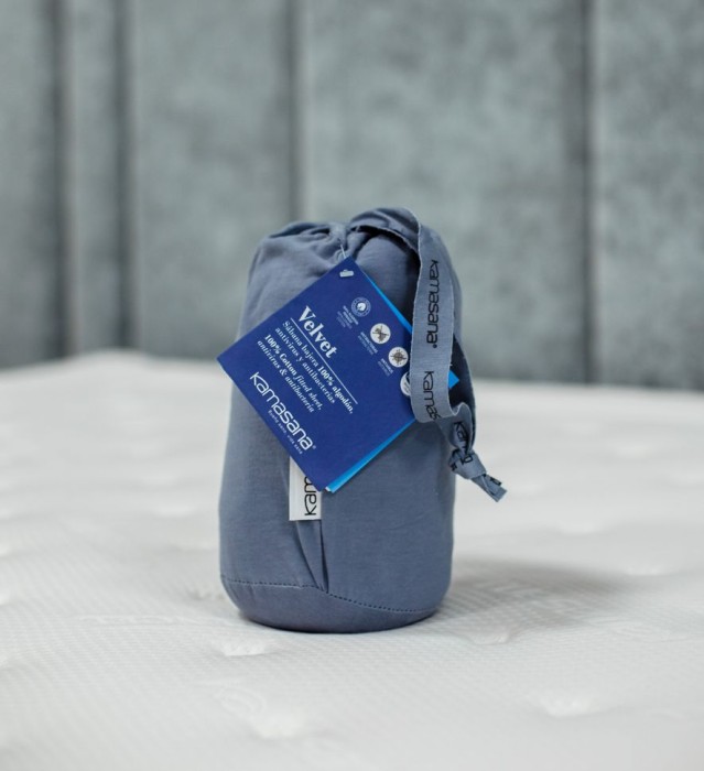 Наматрасник Kamasana с юбкой "Velvet", 160x200x30 см, серый