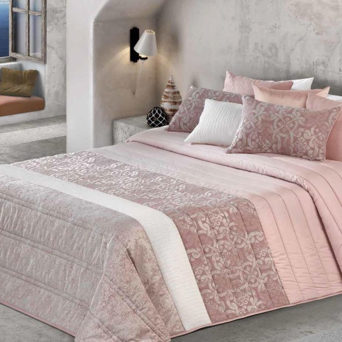 Покрывало с подушками Leiper стеганое "Pitagoras", 250x270 см, розовый