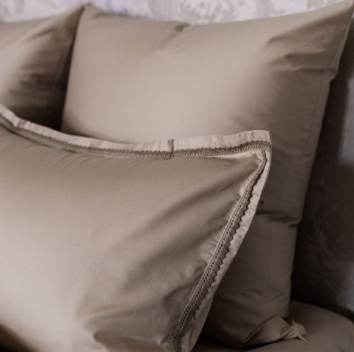 Пододеяльник German Grass "Carinthia Lace", 200x200 см, бежево-жемчужный