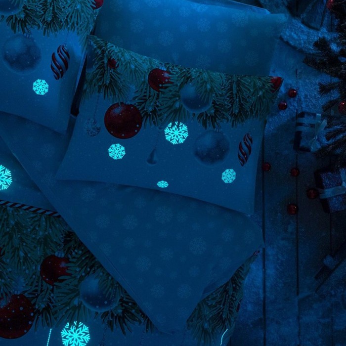 Постельное белье Tac светящееся "Snowflake", 2-х спальное (евро)