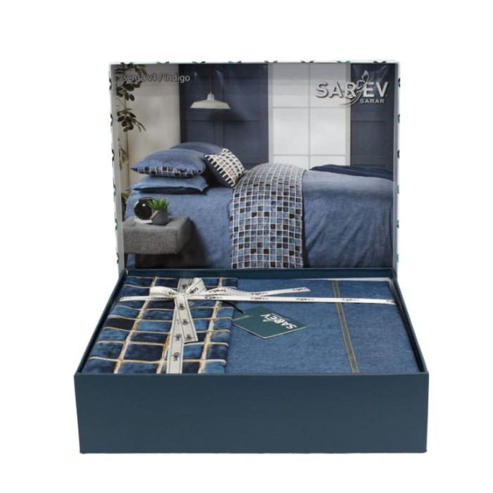 Постельное белье Sarev "Sensa", 2-х спальное (евро), индиго