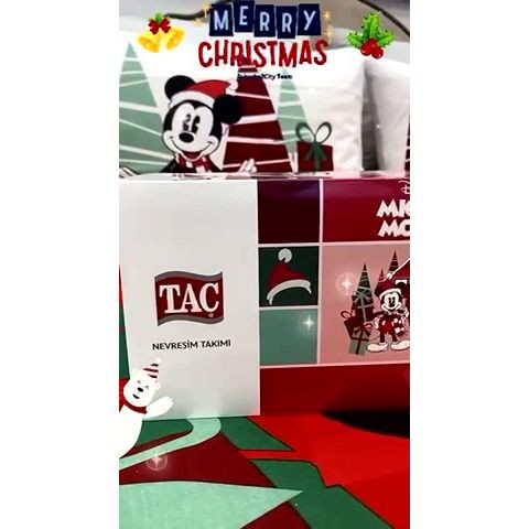 Постельное белье Tac Disney "Minnie & Mickey Christmas", 2-х спальное (евро)