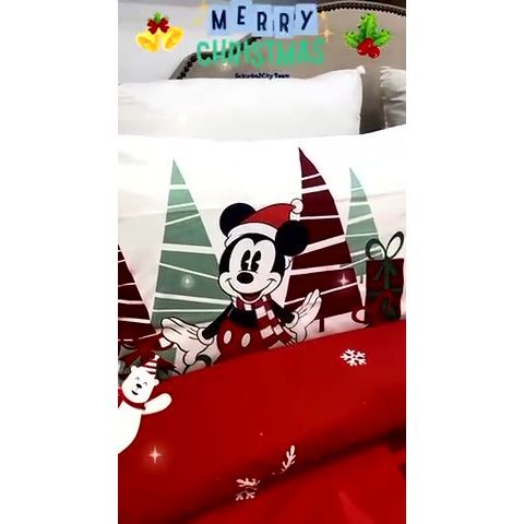 Постельное белье Tac Disney "Minnie & Mickey Christmas", 2-х спальное (евро)