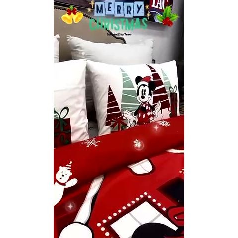 Постельное белье Tac Disney "Minnie & Mickey Christmas", 2-х спальное (евро)