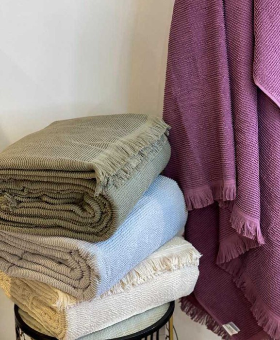 Покрывало Tivolyo махровое "Natural Slim", 220x240 см, хаки