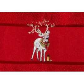 Набор полотенец "Merry Christmas" олени, 2 шт, красный