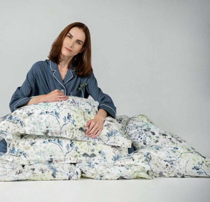 Постельное белье DecoFlux "Silky Poems", 1,5 спальное, зеленый