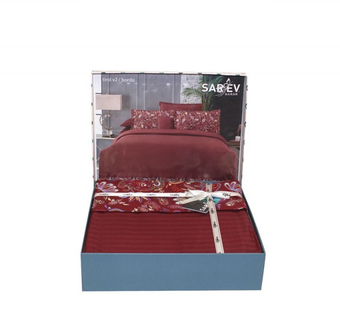 Постельное белье Sarev "Tirol", 2-х спальное (евро), бордовый
