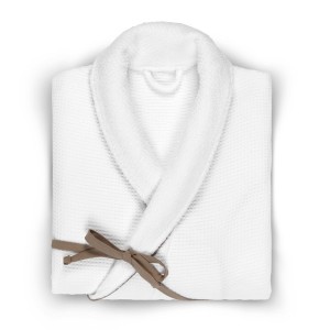 Халат Hamam женский "Tosya", L-XL, бело-коричневый