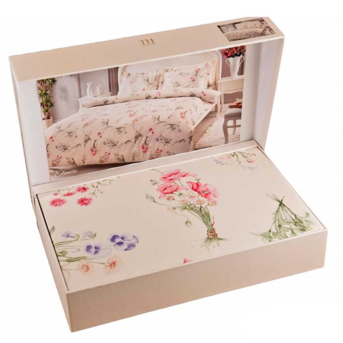 Постельное белье Tivolyo Deluxe "Elenore", 1,5 спальное, кремовый