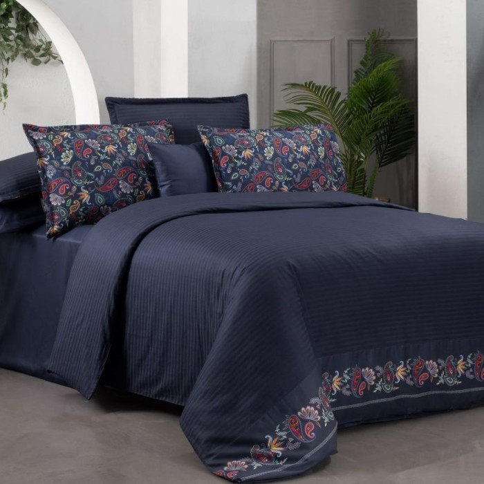 Постельное белье Sarev "Tirol", 2-х спальное (евро), темно-синий