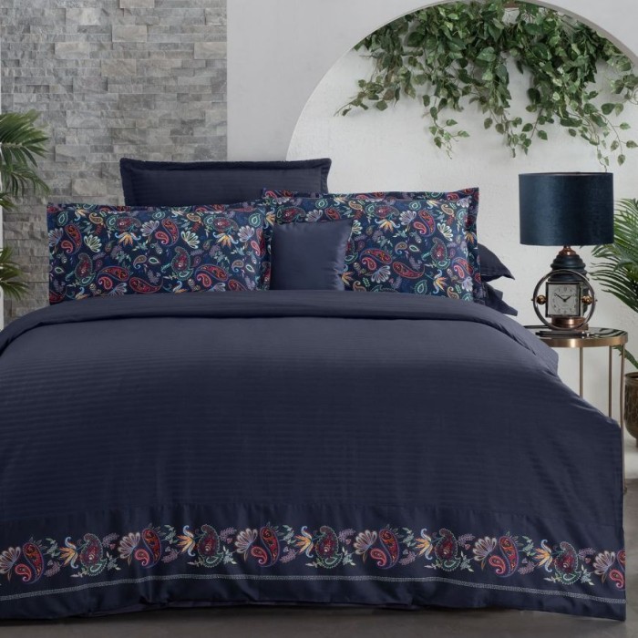 Постельное белье Sarev "Tirol", 2-х спальное (евро), темно-синий