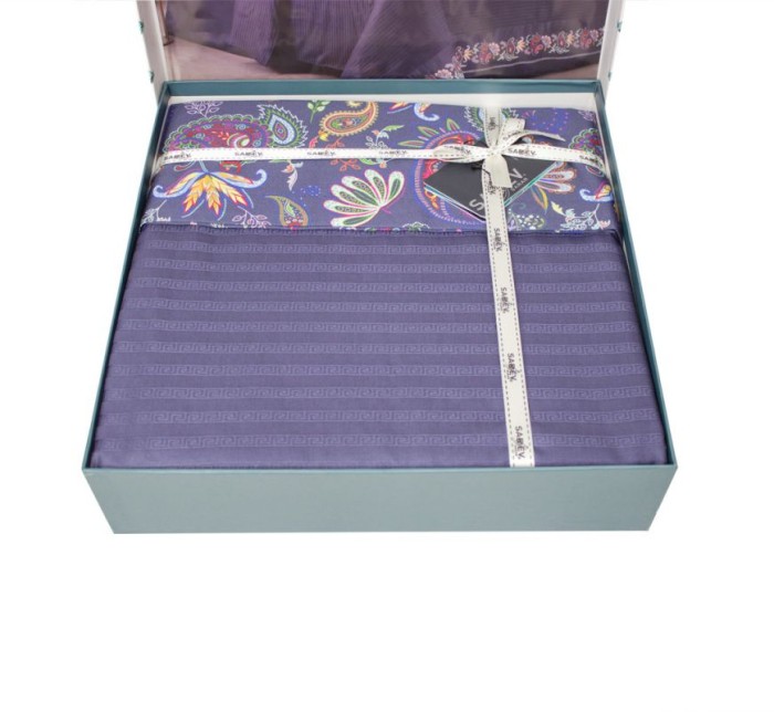 Постельное белье Sarev "Tirol", 2-х спальное (евро), темно-синий