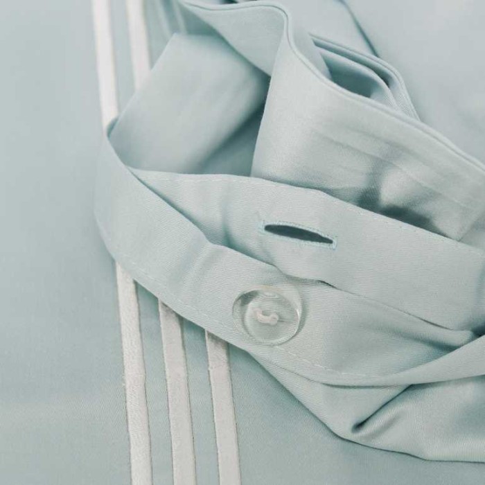 Постельное белье Tivolyo с вышивкой "Line", 2-х спальное (евро), бирюзовый