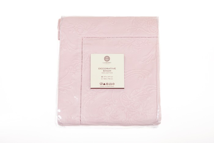 Наволочка Luxberry с мережкой "Country", 47х47см, клубничный крем