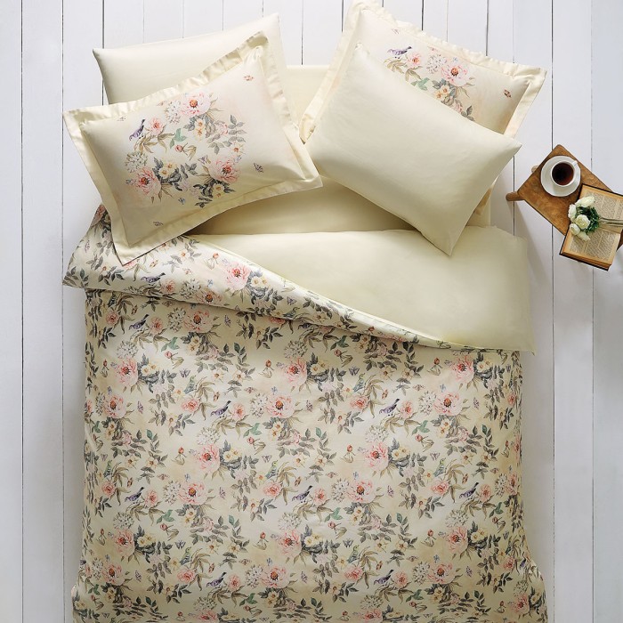 Постельное белье Tivolyo Deluxe "Lotus", 1,5 спальное, кремовый