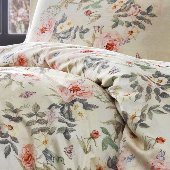 Постельное белье Tivolyo Deluxe "Lotus", 1,5 спальное, кремовый