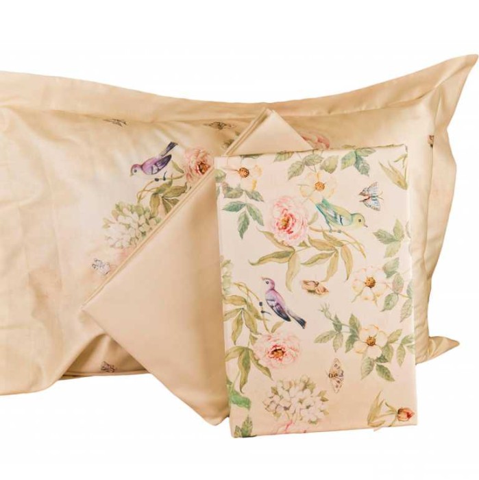 Постельное белье Tivolyo Deluxe "Lotus", 1,5 спальное, кремовый