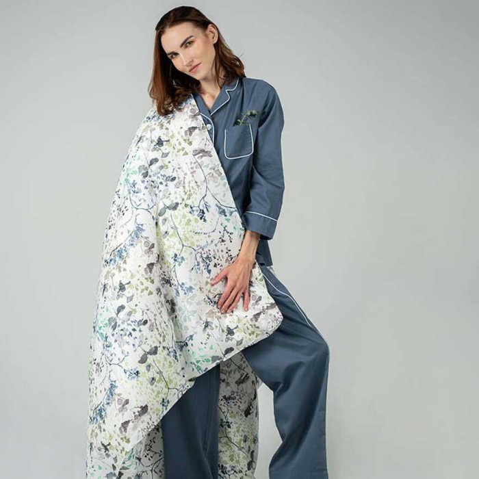 Постельное белье DecoFlux "Silky Poems", 2-х спальное (евро), зеленый