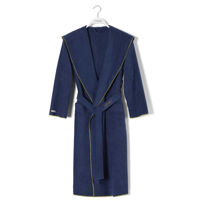 Халат Hamam "Meyzer Contrast", XS, сине-оливковый