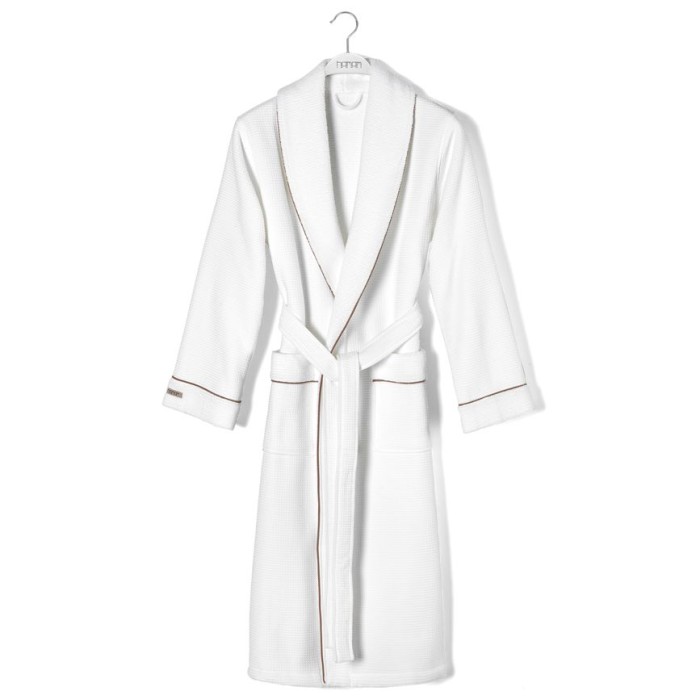 Халат Hamam мужской "Tosya", L-XL, бело-коричневый