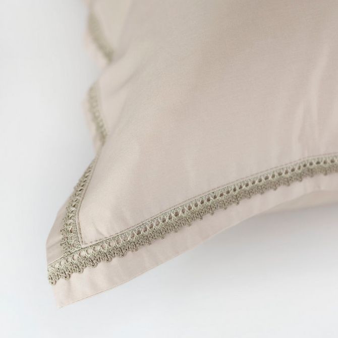 Наволочка German Grass "Carinthia Lace", 70x70 см, 2 шт, бежево-жемчужный