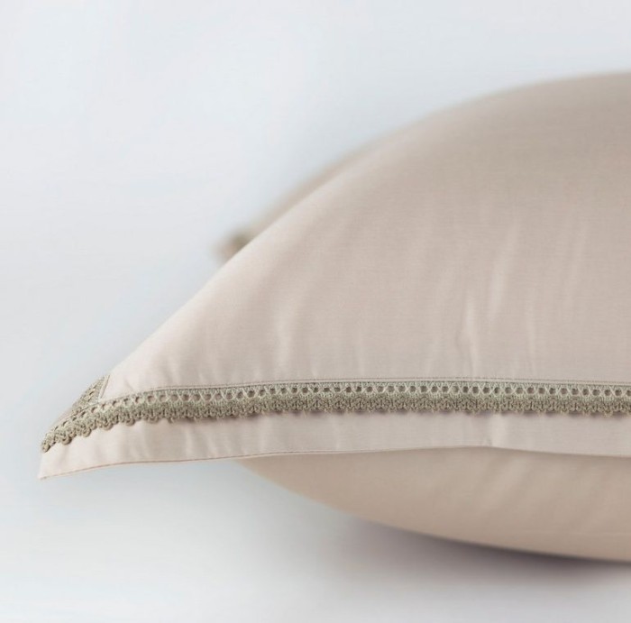 Наволочка German Grass "Carinthia Lace", 70x70 см, 2 шт, бежево-жемчужный