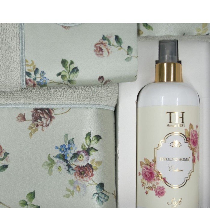 Набор полотенец Tivolyo "Roseland Lux", 3 шт, ментоловый