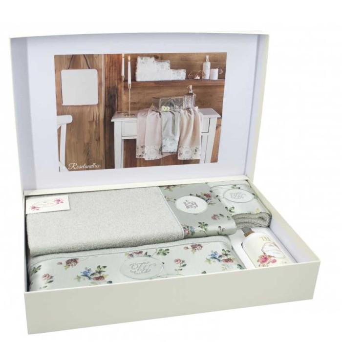 Набор полотенец Tivolyo "Roseland Lux", 3 шт, ментоловый