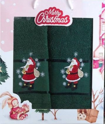 Набор полотенец "Merry Christmas" ДМ, 2 шт, зеленый