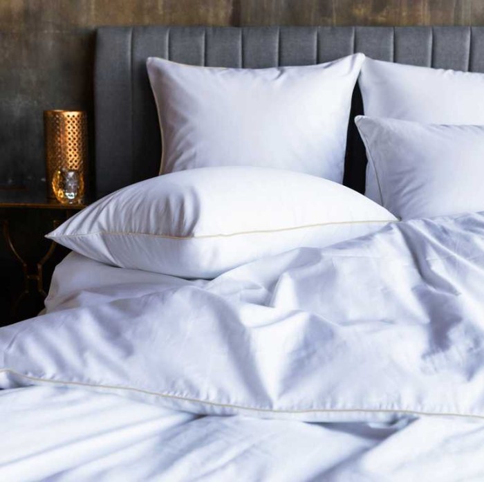 Пододеяльник German Grass "Innsbruck Amber", 150x200 см, белый, янтарный кант