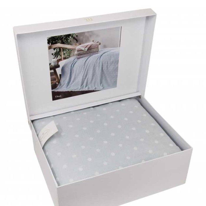 Покрывало Tivolyo пике "Olinda", 160x220 см, бирюзовый