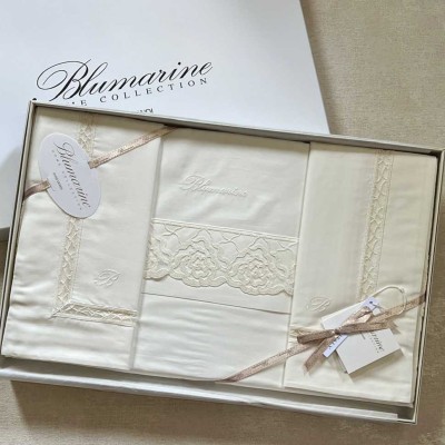 Постельное белье Blumarine кружево &quot;Zaffiro&quot;, 2-х спальное (евро), молочный