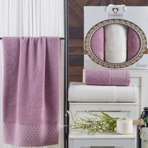 Комплект полотенец TWO DOLPHINS "LENNY", 50x90-70x140 см, лиловый