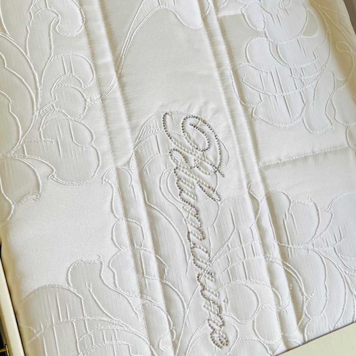 Покрывало Blumarine жаккард "Gemma", 270x270 см, молочный