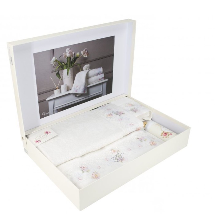 Набор полотенец Tivolyo "Venice", 3 шт, кремовый