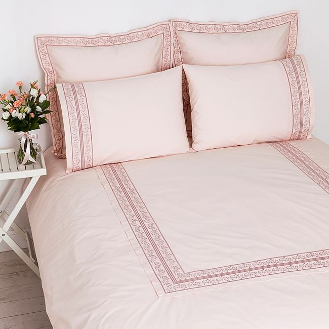 Постельное белье Bovi перкаль "Osaka", 2-х спальное (евро), нежно-розовый