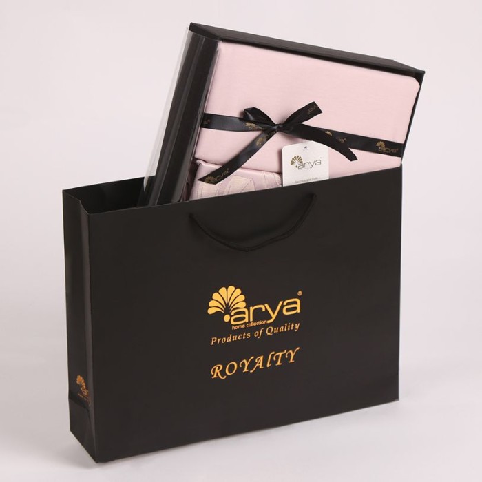 Постельное белье Arya Royalty "Vibha", семейное, персиковый