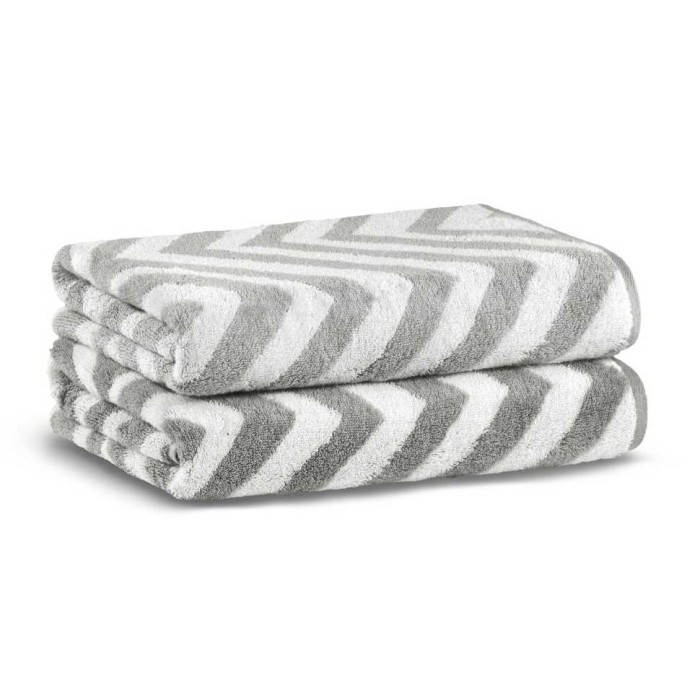 Полотенце Lappartement "Chevron Yarn Dyed", 33x33 см, экрю-светло-серый