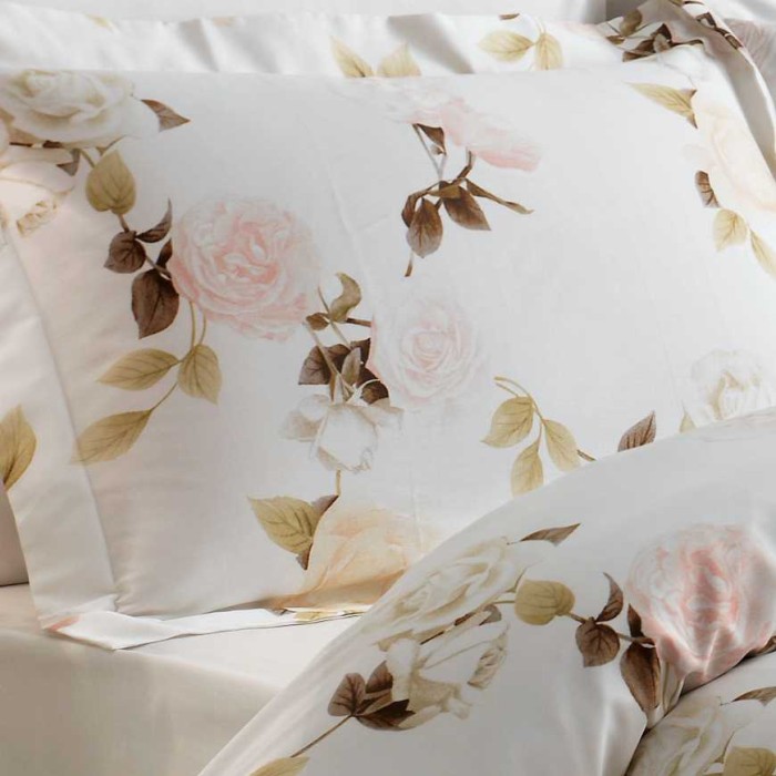 Постельное белье Tivolyo Deluxe "Poem", 2-х спальное (евро), кремовый