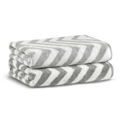 Полотенце Lappartement &quot;Chevron Yarn Dyed&quot;, 40x71 см, экрю-серый