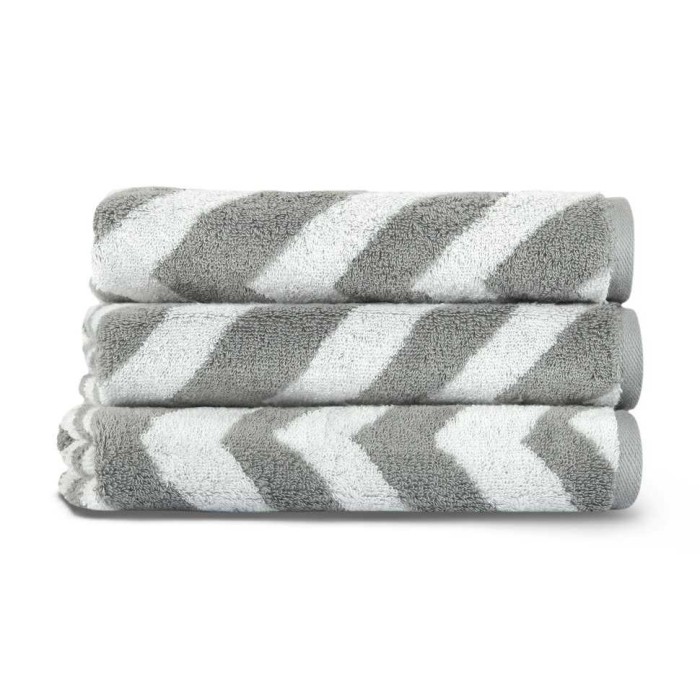 Полотенце Lappartement "Chevron Yarn Dyed", 40x71 см, экрю-серый