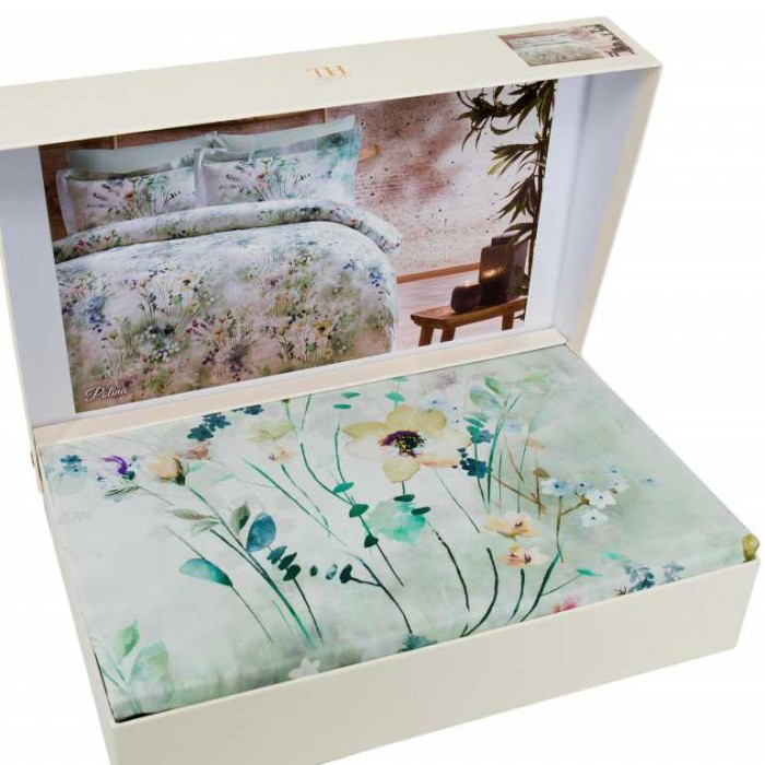 Постельное белье Tivolyo Deluxe "Polina", 2-х спальное (евро), ментол