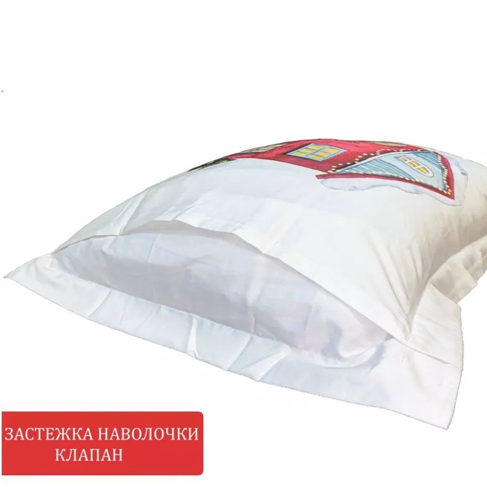 Постельное белье Tac двустороннее "Santa", 2-х спальное (евро), красный