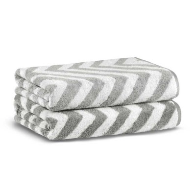 Полотенце Lappartement &quot;Chevron Yarn Dyed&quot;, 40x71 см, экрю-светло-серый