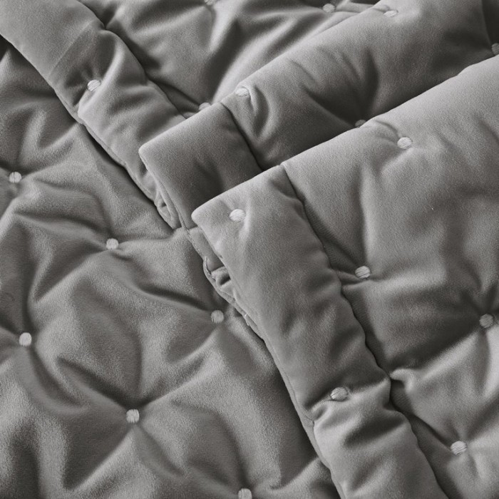 Покрывало Arya бархат "Ansel", 250x260 см, серый